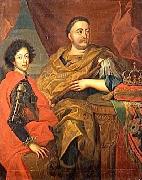 Jan Tricius Portrait of John III Sobieski with his son oil
